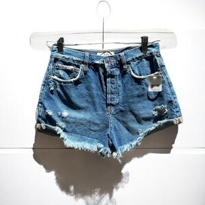 🌻NEW (w/tags) FREE PEOPLE We The Free Button Fly Lasso Denim Shorts | Size 26